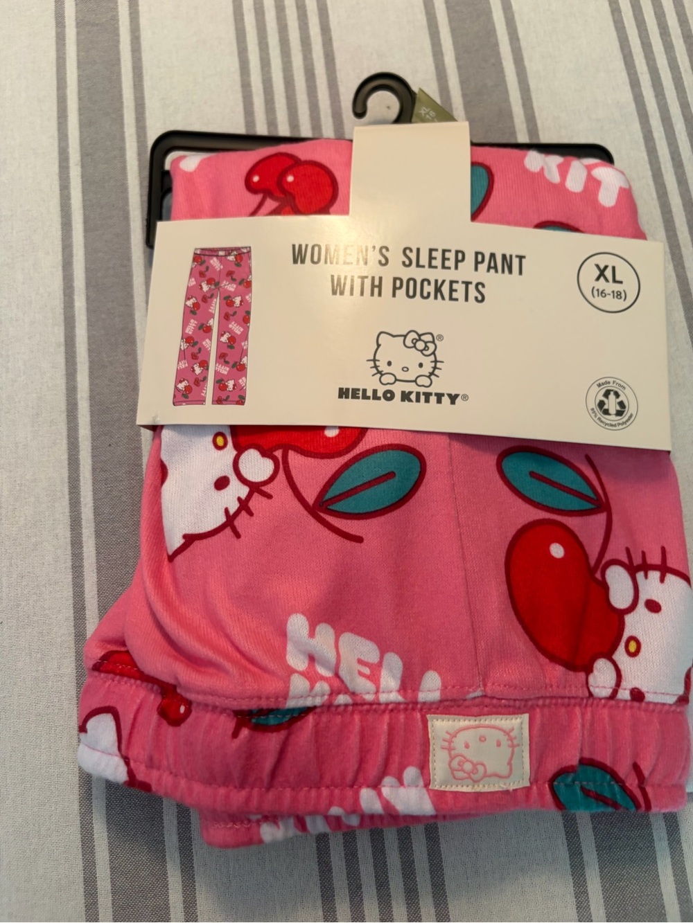 Hello Kitty Pink Cherry Print womans Pajama Bottoms